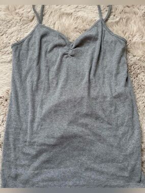 Women's Ribbed Spaghetti Strap Tank Top - Gray